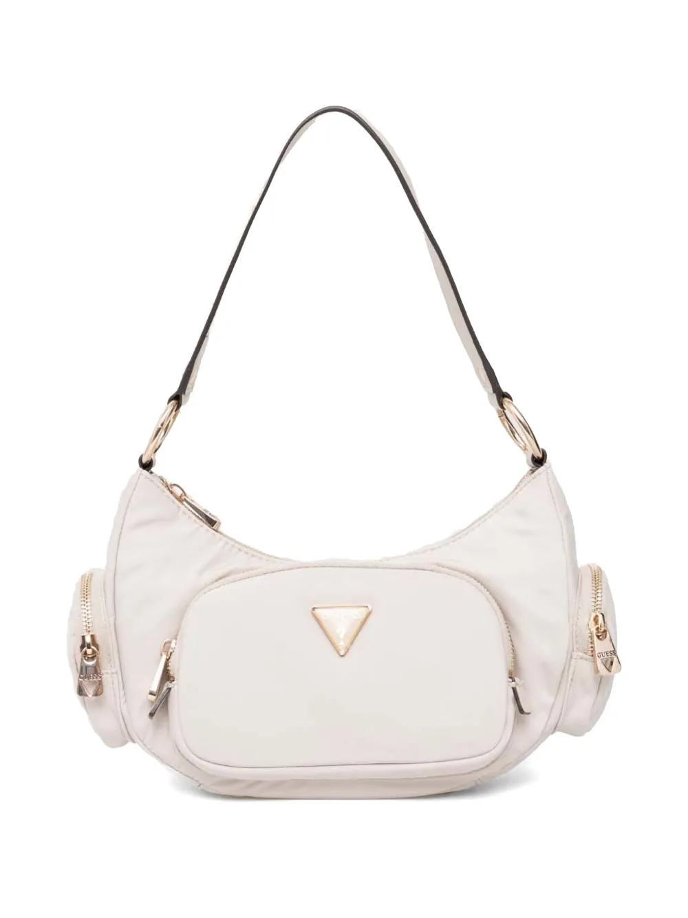 Guess Usa Logo-plaque Shoulder Bag In Neutrals