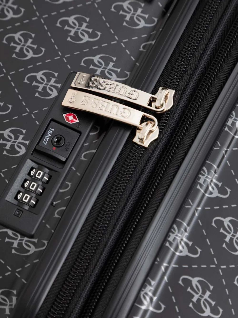 Guess Usa Jesco Trolley Suitcase In Black
