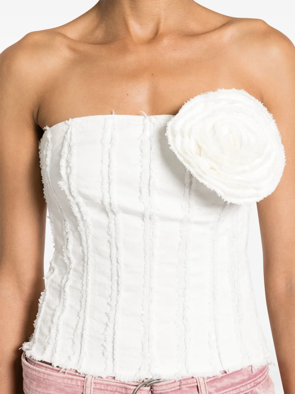 Blumarine Top met bloemenpatch Wit