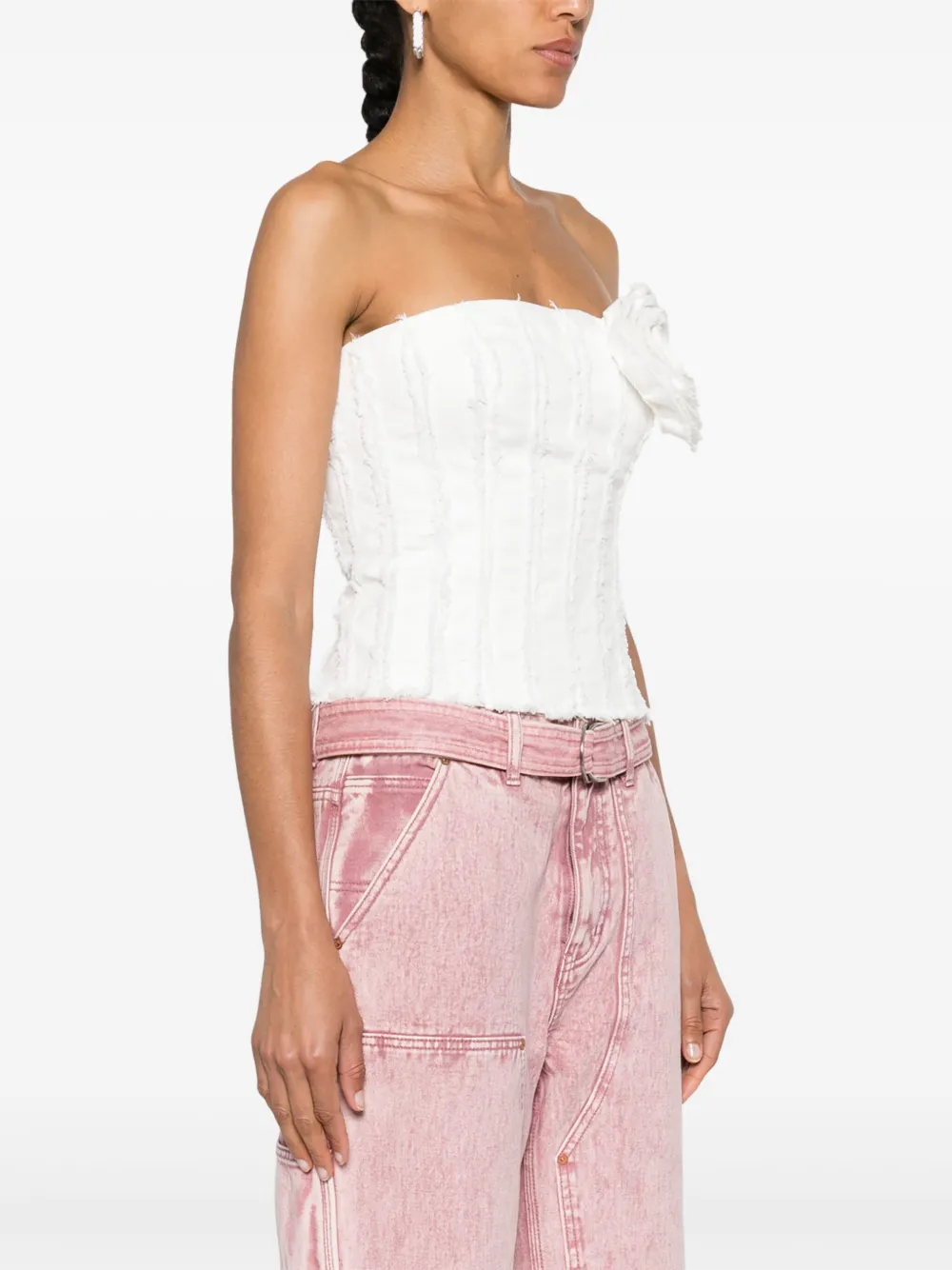Blumarine Top met bloemenpatch Wit