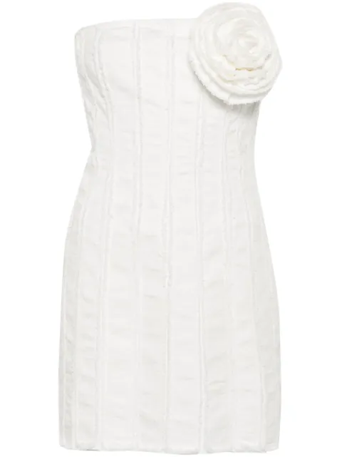 Blumarine floral-appliqué strapless mini dress