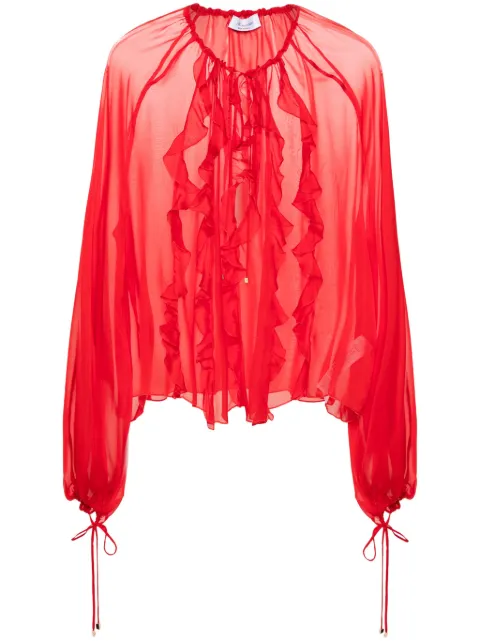 Blumarine ruffle-detail silk blouse