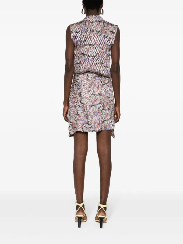 【送料&関税込】Isabel Marant Printed Cut-out Detailed Mini ISABEL MARANT Telen printed jersey mini dress | THE OUTNET