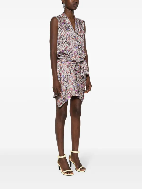 ISABEL MARANT Kayla Mini Wrap Dress | Neutrals | FARFETCH
