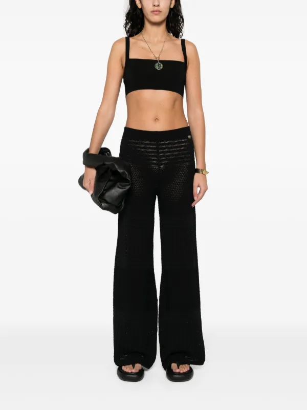 TWINSET pointelle-knit Palazzo Pants Black FARFETCH PH