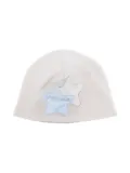 La Stupenderia slogan-embroidered cotton beanie - Neutrals