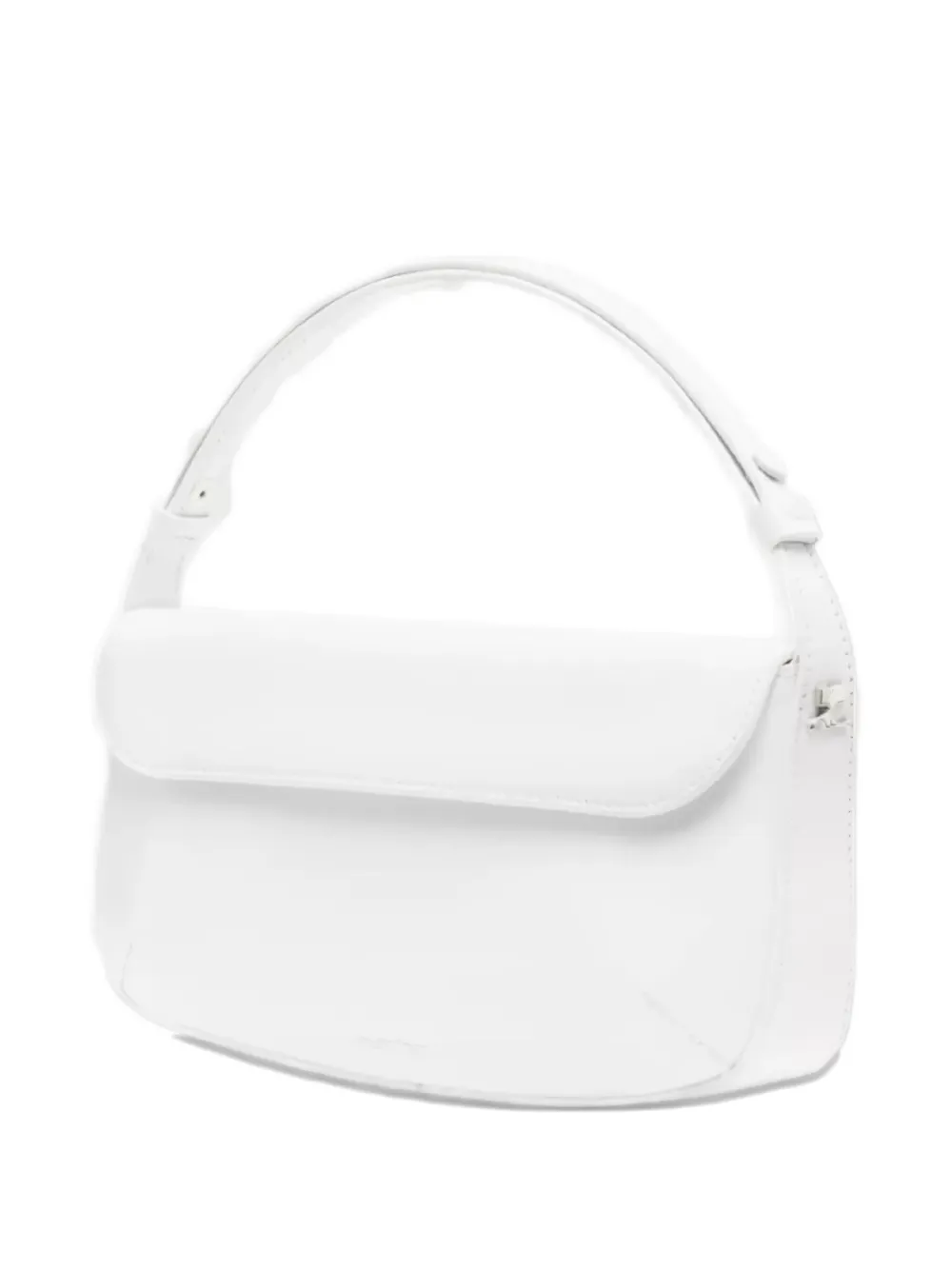 Courrèges Curved-flap Shoulder Bag In White