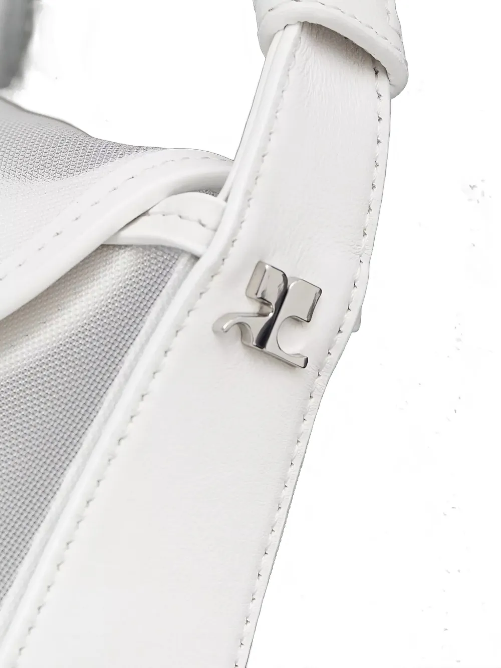 Courrèges Curved-flap Shoulder Bag In White