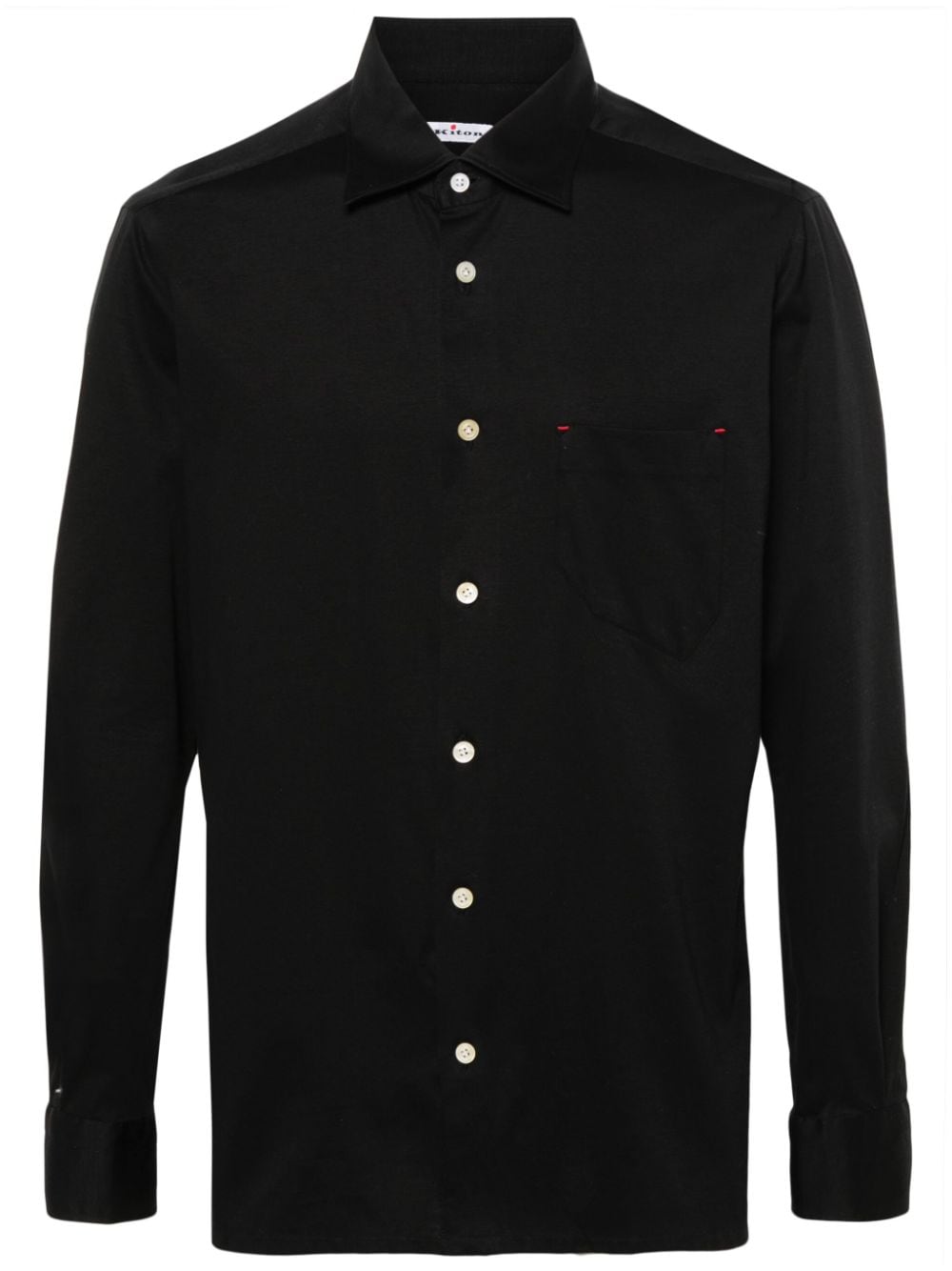 Kiton classic-collar cotton shirt Zwart