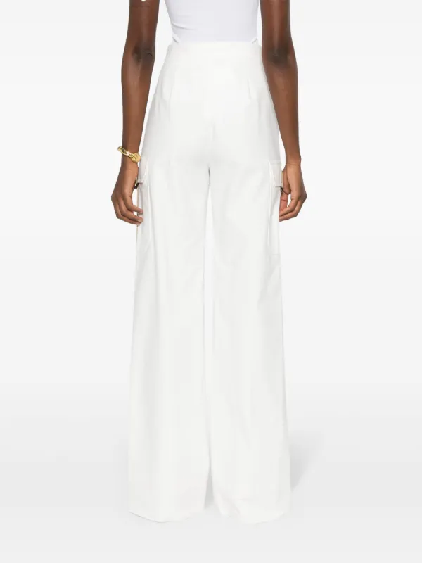 Max Mara Edda high-waist wide-leg Trousers | White | FARFETCH NZ
