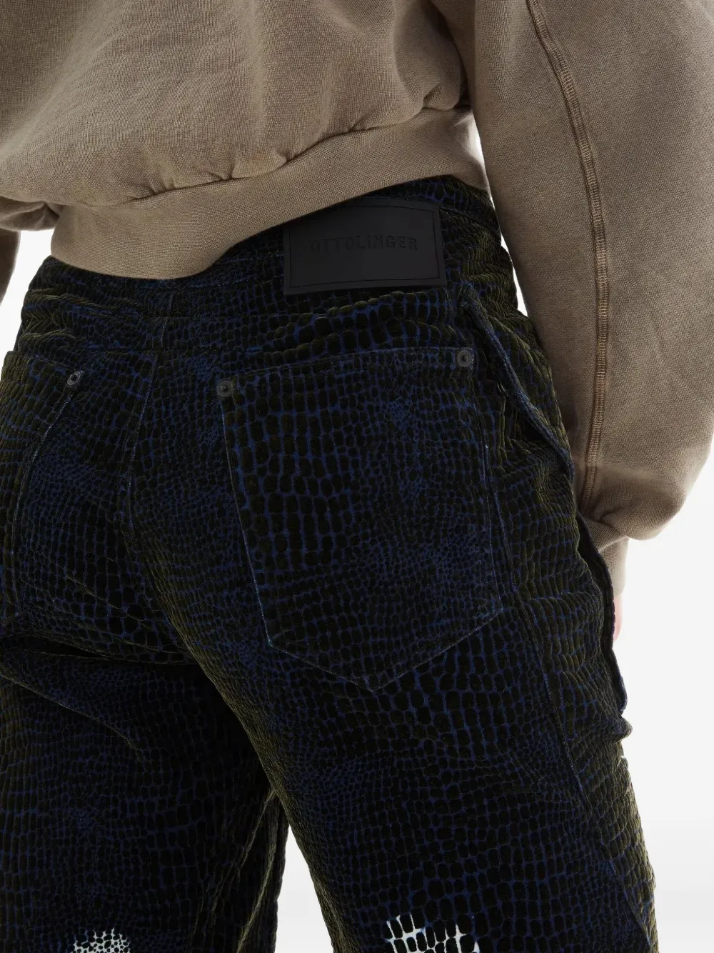 Ottolinger Jeans met wijde pijpen en slangen-effect Zwart
