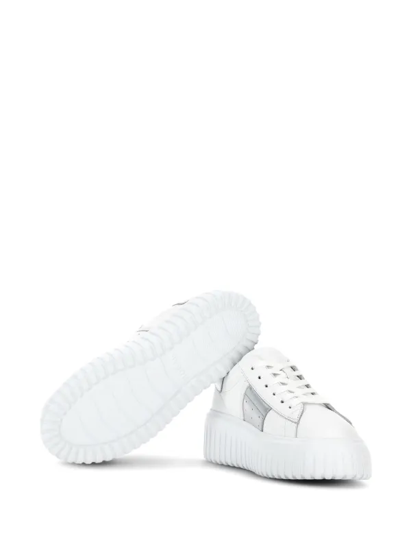 Hogan H-Stripes lace-up Leather Sneakers | White | FARFETCH