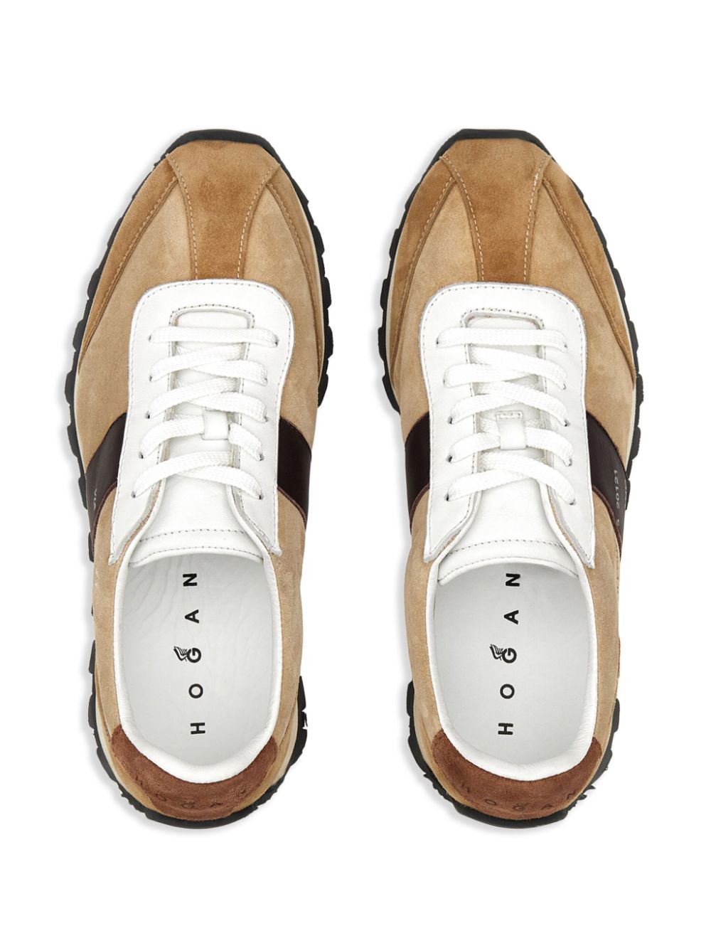 Hogan H671 panelled suede sneakers Neutrals