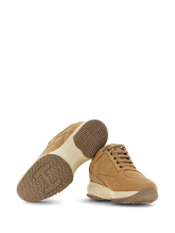 【送料&関税込】Hogan Interactive Lace-up Sneakers Hogan Interactive lace-up Leather Sneakers | Brown | FARFETCH