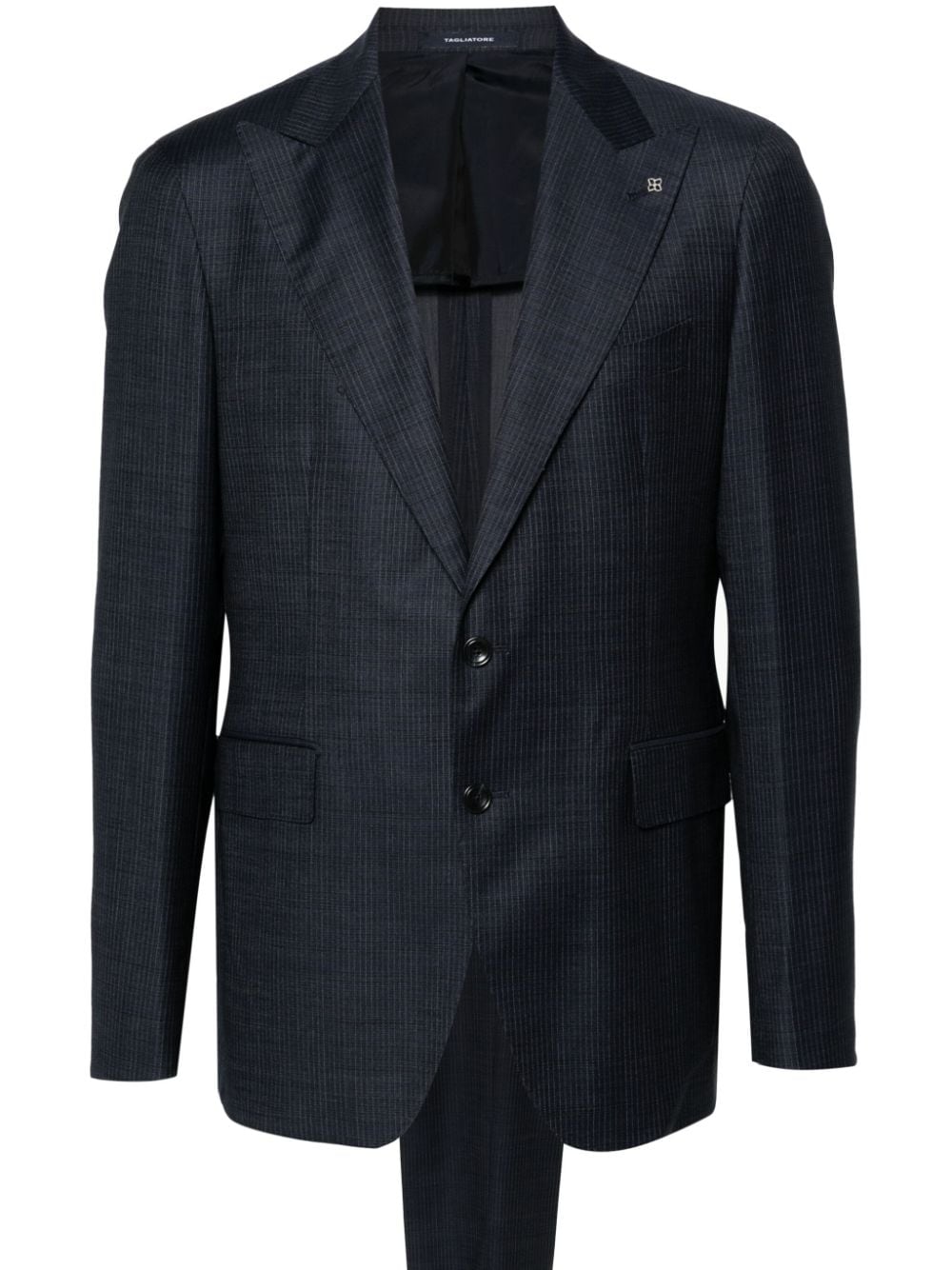 Tagliatore Pinstripe Single-breasted Suit In Blue