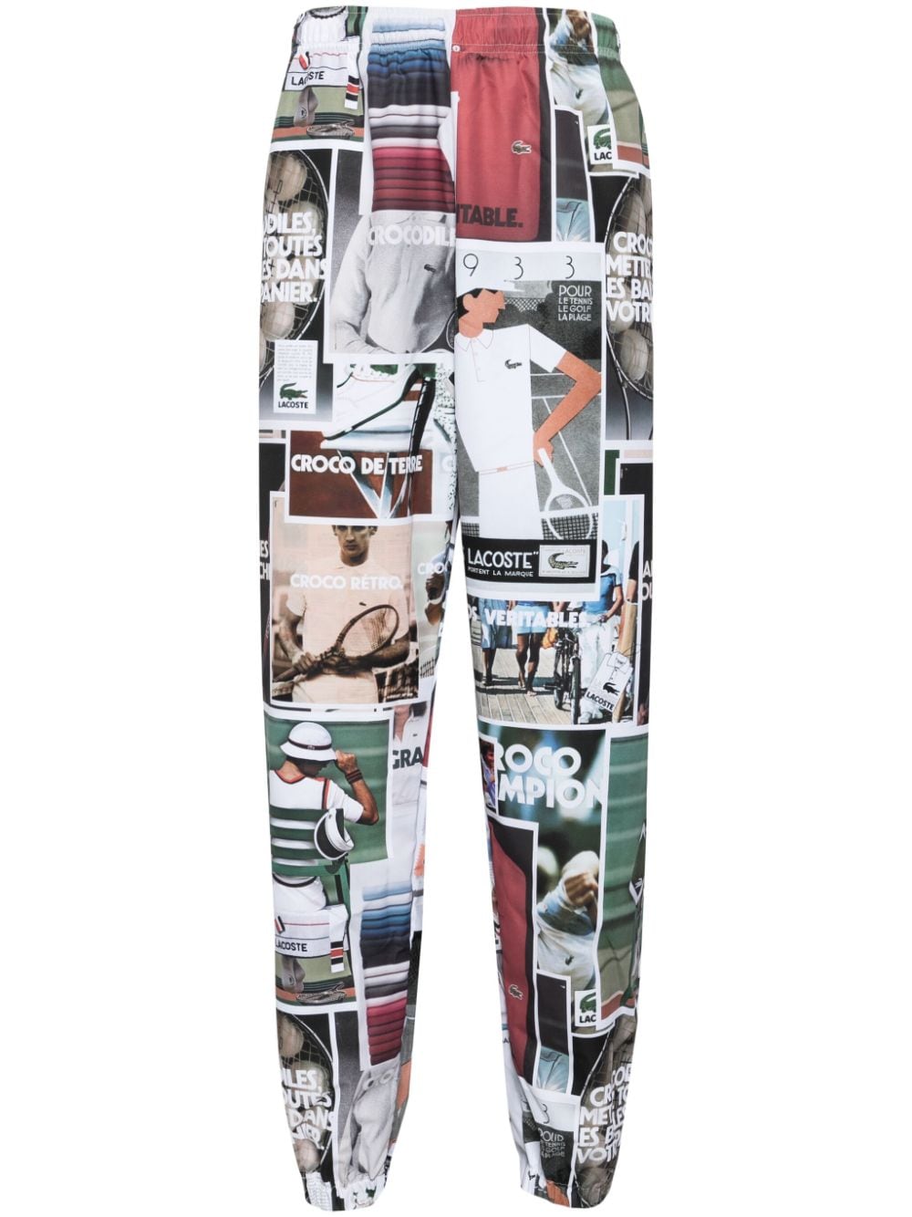 Lacoste Photograph-print Straight-leg Track Pants In White