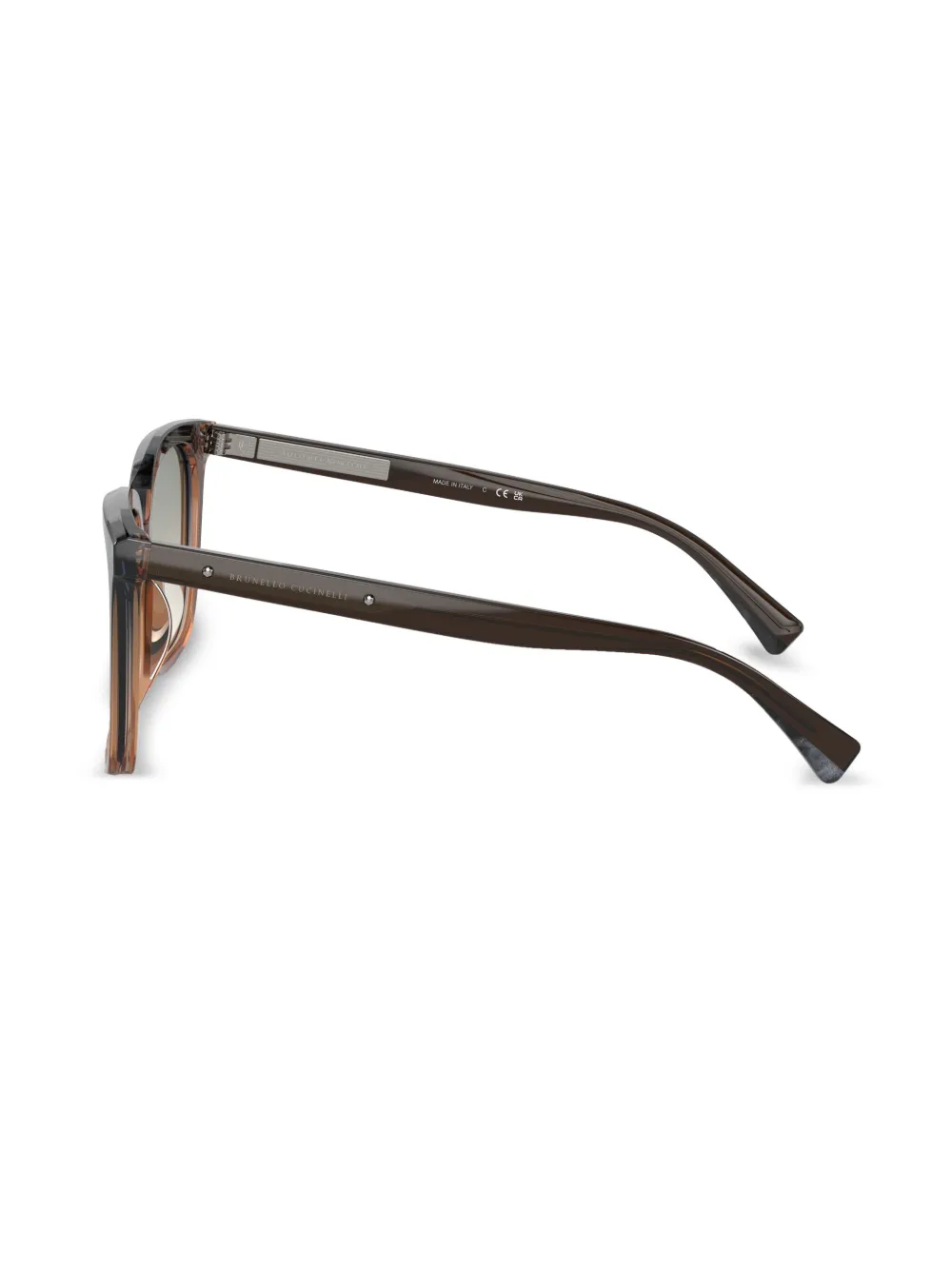 Brunello Cucinelli BC4007S zonnebril met vierkant montuur Zwart