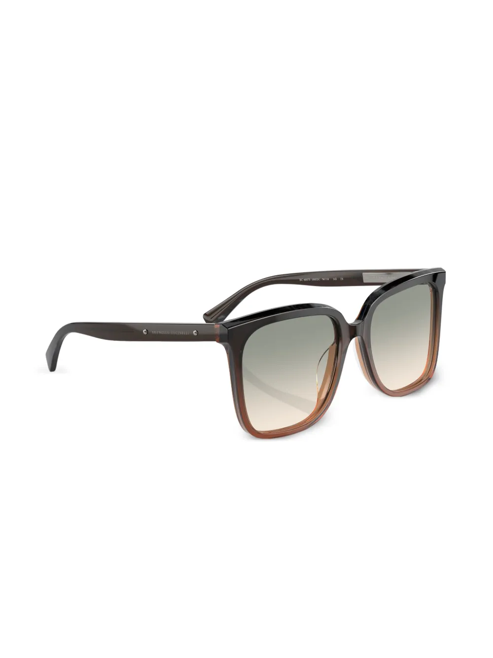 Brunello Cucinelli BC4007S zonnebril met vierkant montuur Zwart