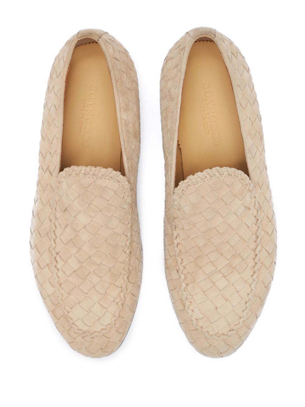 Scarosso Vittorio geweven suède loafers Beige