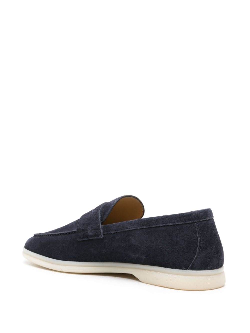 Shop Scarosso Luciano Suede Penny Loafers In Blue