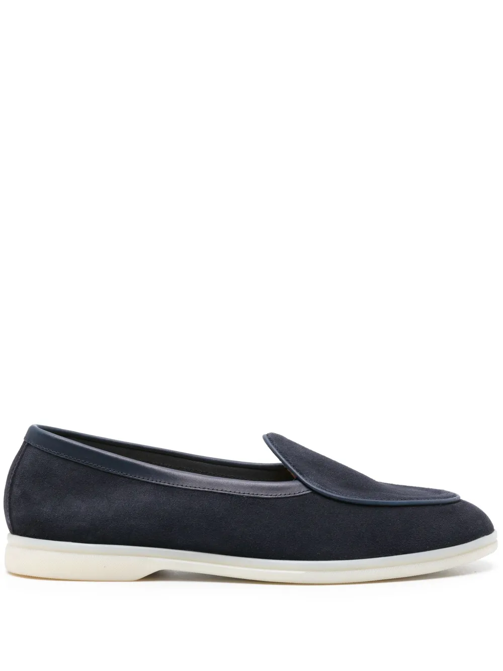 Shop Scarosso Livio Suede Loafers In Blue