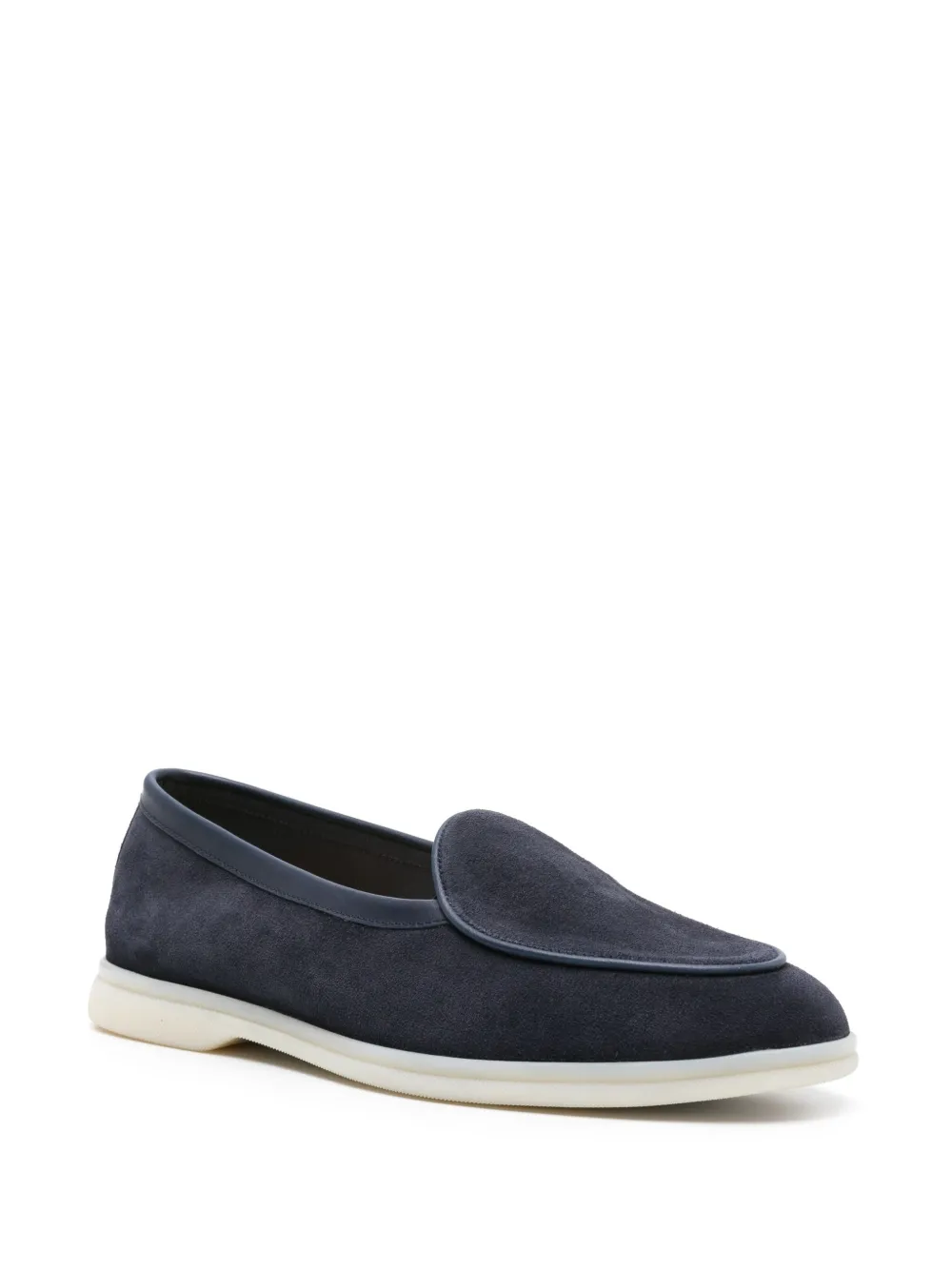 Shop Scarosso Livio Suede Loafers In Blue