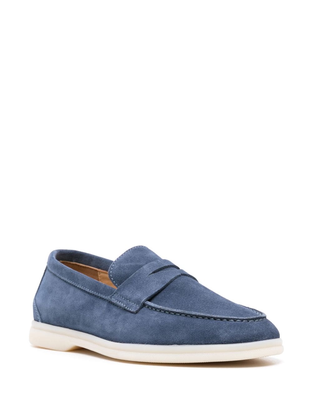 Shop Scarosso Luciana Suede Loafers In Blue