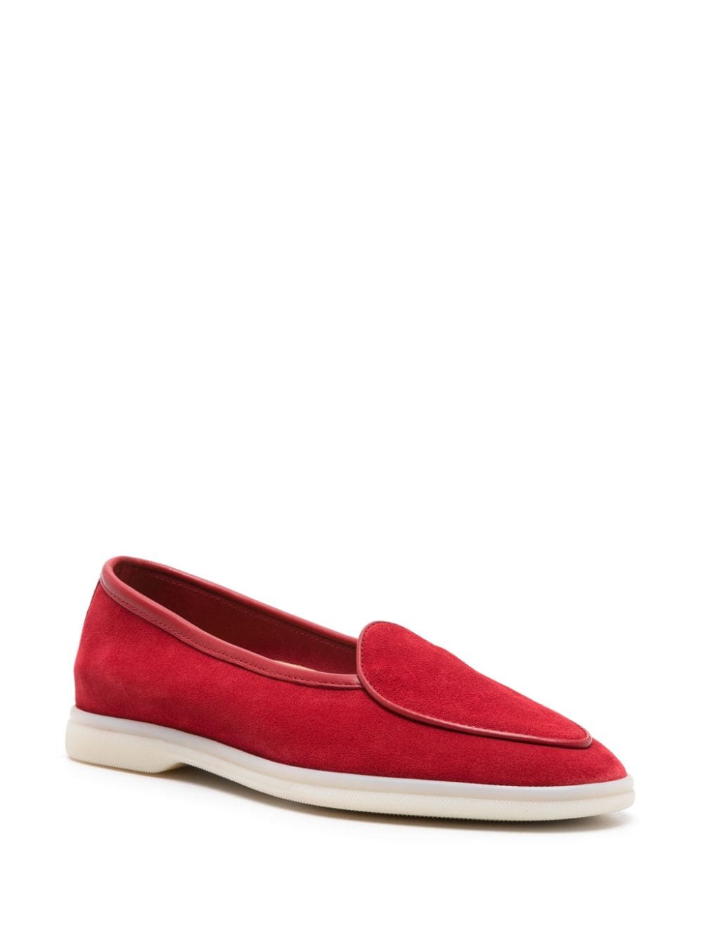 Shop Scarosso Livia Suede Loafers In Red