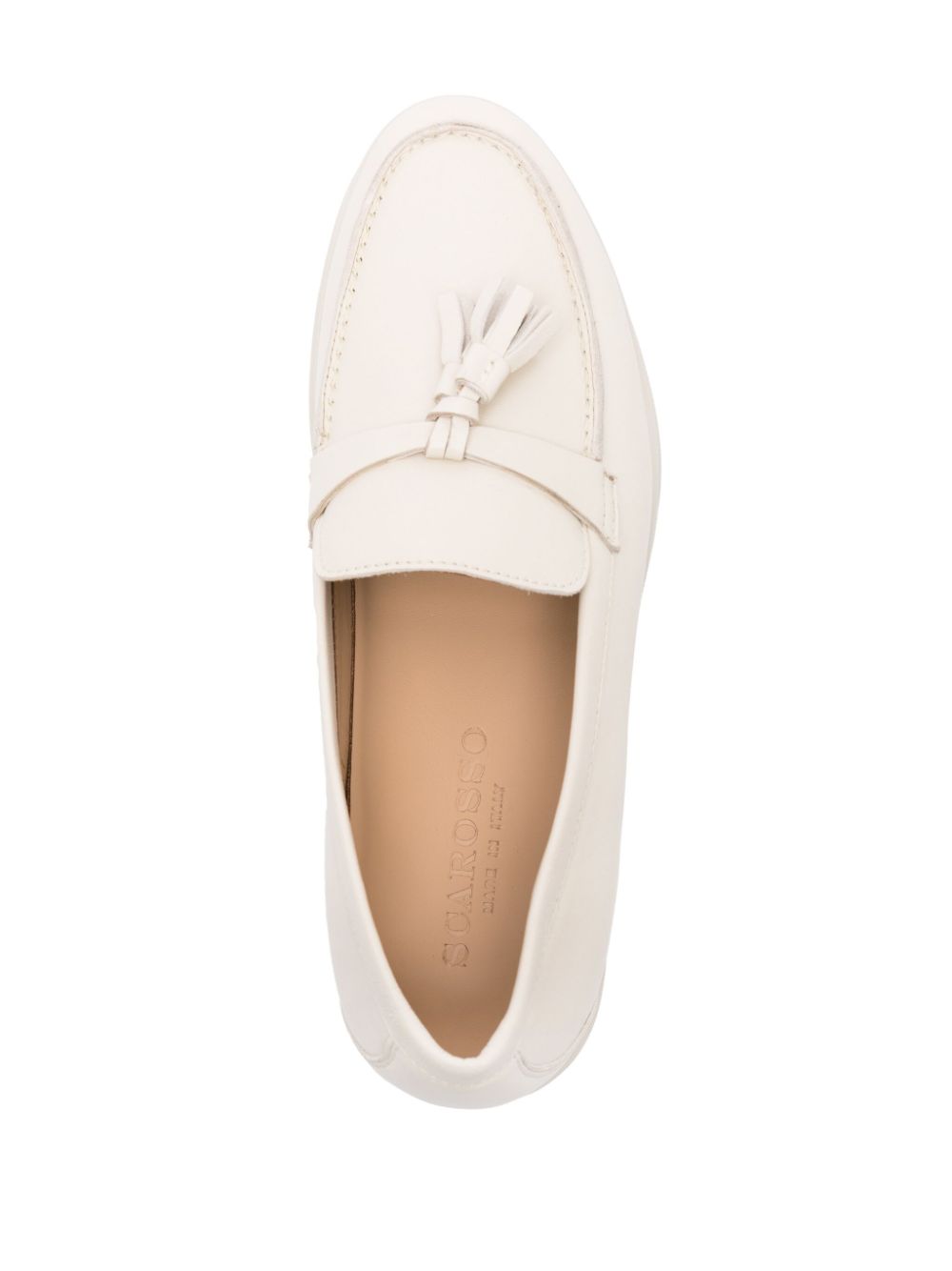 Shop Scarosso Leandra Leather Loafers In White