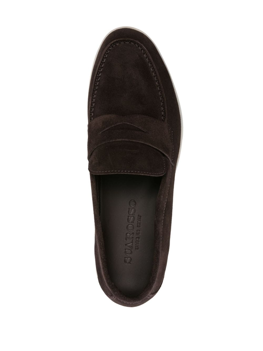 Shop Scarosso Luciana Suede Penny Loafers In Brown