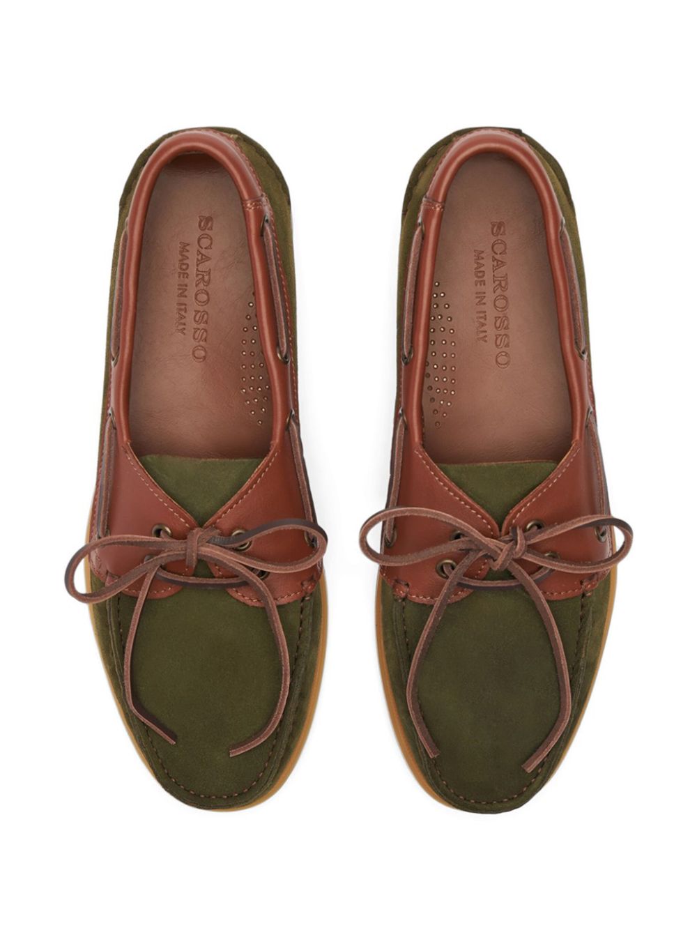 Scarosso Morgan suede boat shoes Green