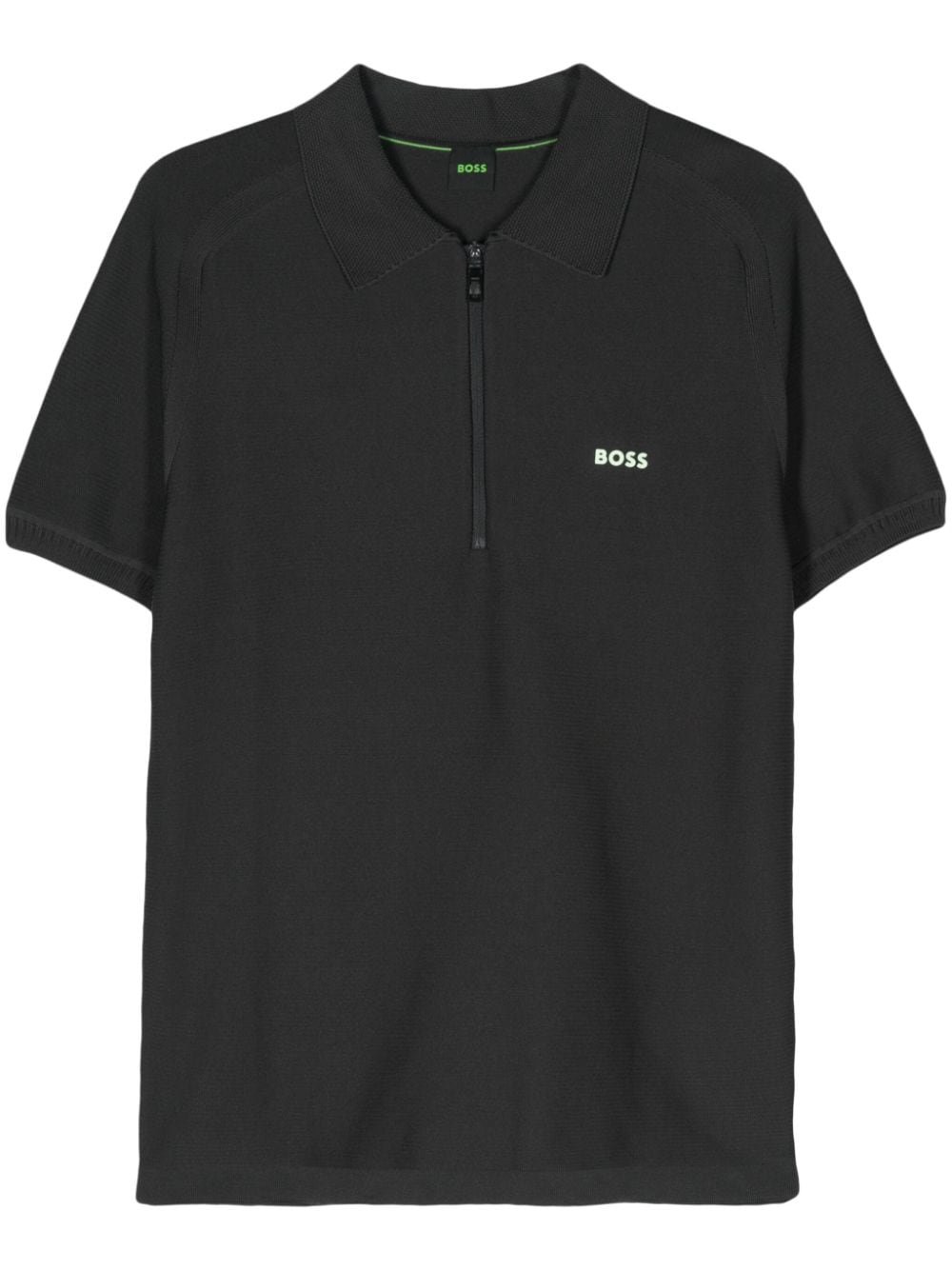 Hugo Boss Logo-rubberised Polo Shirt In Grey