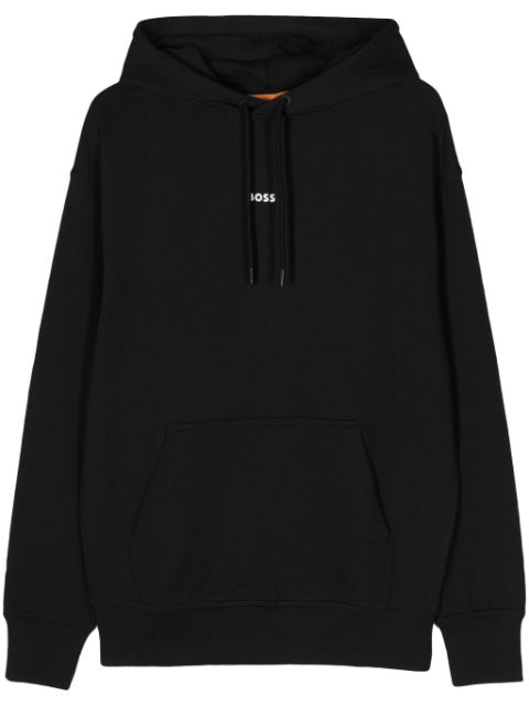 BOSS logo-rubberised cotton hoodie