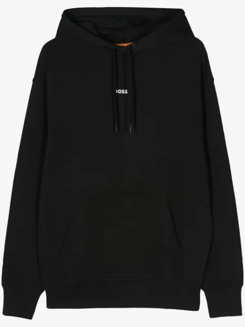 BOSS hoodie de tejido de rizo con estampado del logo