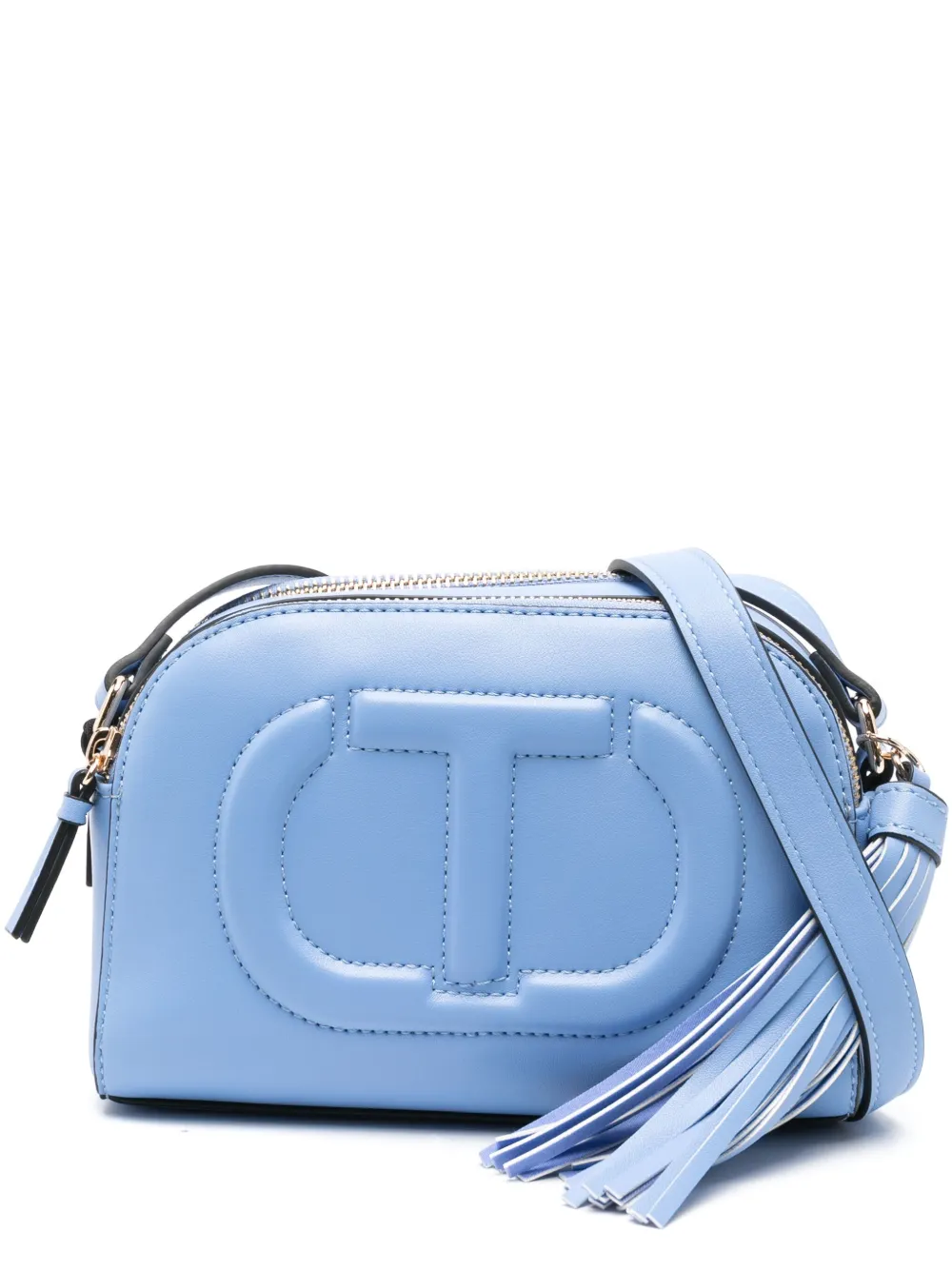 Twinset Logo-embossed Cross Body Bag In Blue