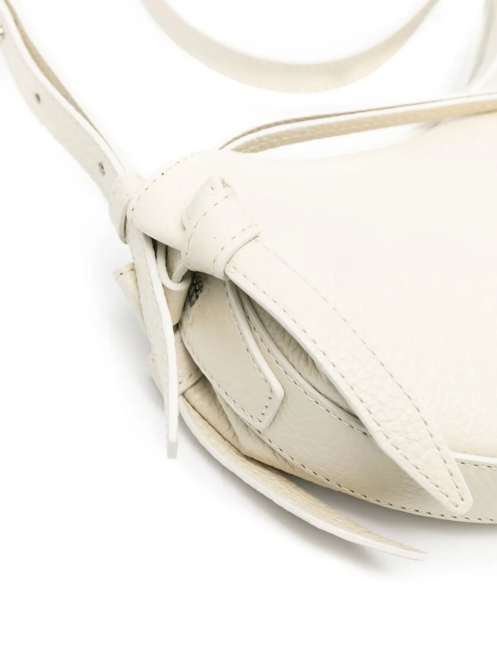 Shop Yuzefi Fortune Cookie Leather Shoulder Bag In Neutrals