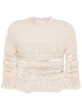 MARANT ÉTOILE Frizy crochet-knit top - Neutrals