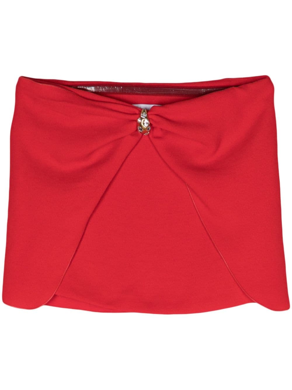 Blumarine Low-rise Crepe Miniskirt In Red