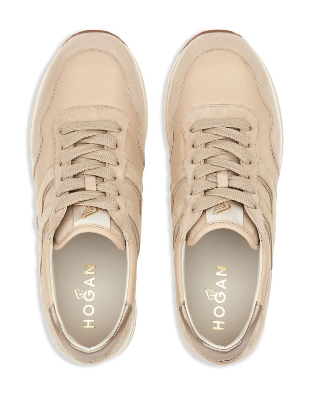 Hogan H483 sneakers met plateauzool Beige