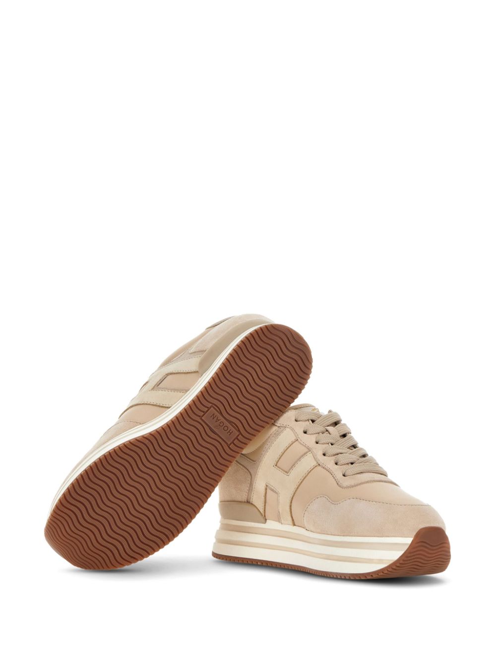 Hogan H483 sneakers met plateauzool Beige