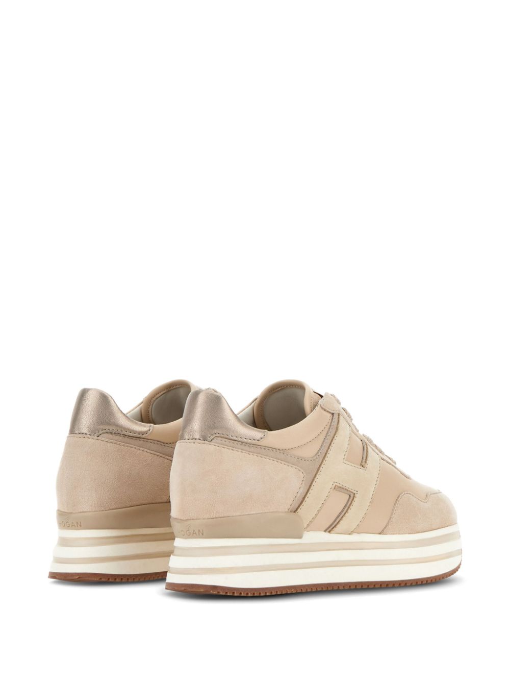 Hogan H483 sneakers met plateauzool Beige