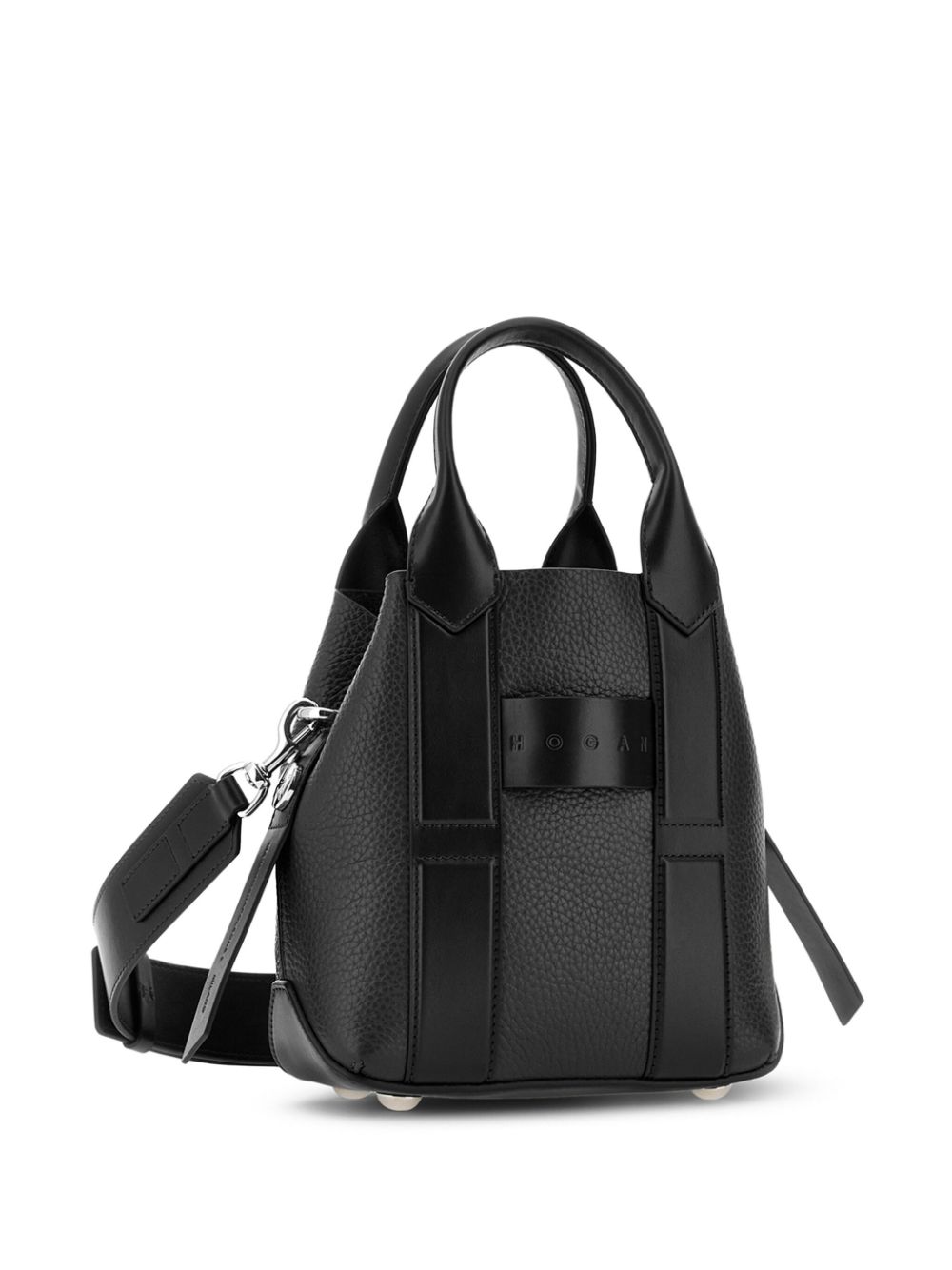 Shop Hogan Small Script Tote Bag In Black