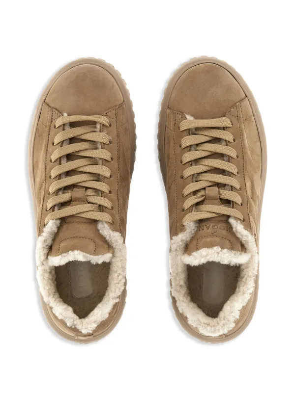 スニーカー HOGAN Sand Suede H-Stripes Sneakers Hogan H-Stripes Suede Sneakers | Neutrals | FARFETCH