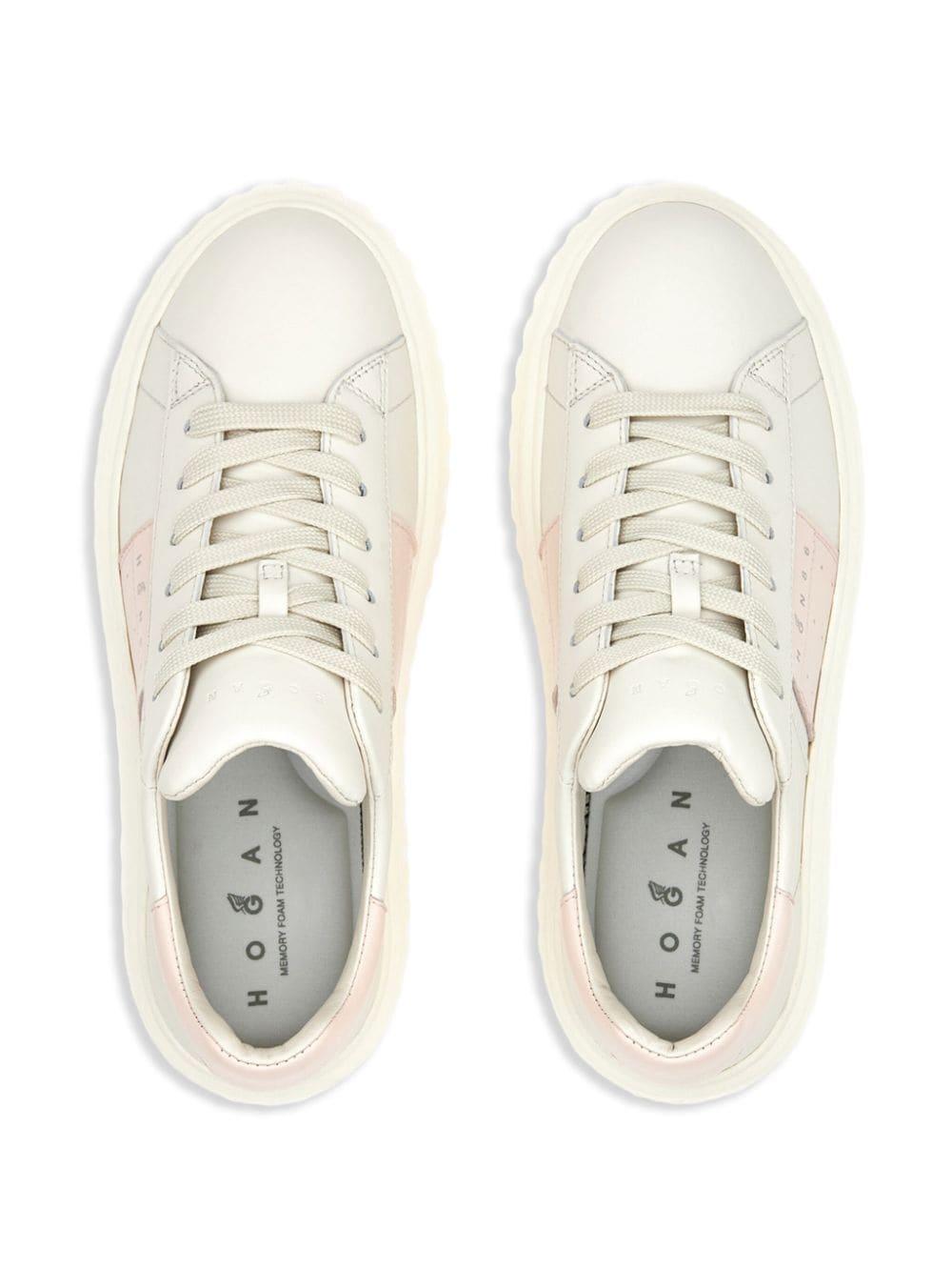 Hogan H-Stripes leren sneakers Beige