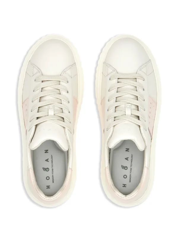 Hogan H-Stripes lace-up Leather Sneakers | Neutrals | FARFETCH