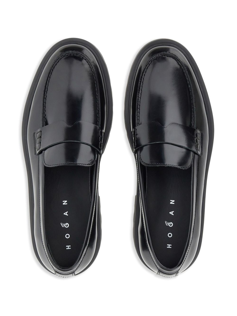 Hogan Leren loafers Zwart