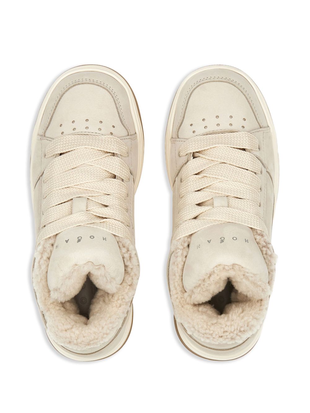 Hogan Sneakers van imitatie scheerwol Beige