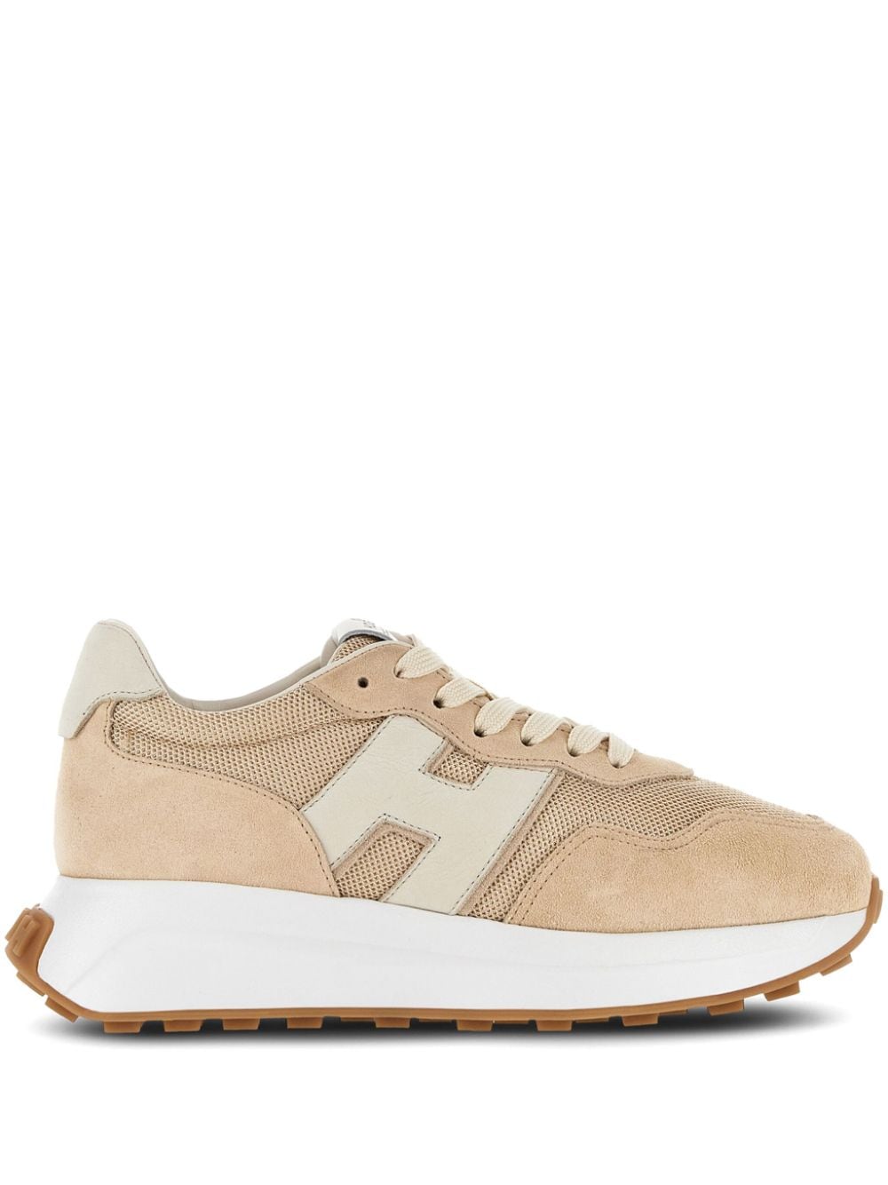 Hogan H641 Panelled Lace-up Sneakers In Neutrals