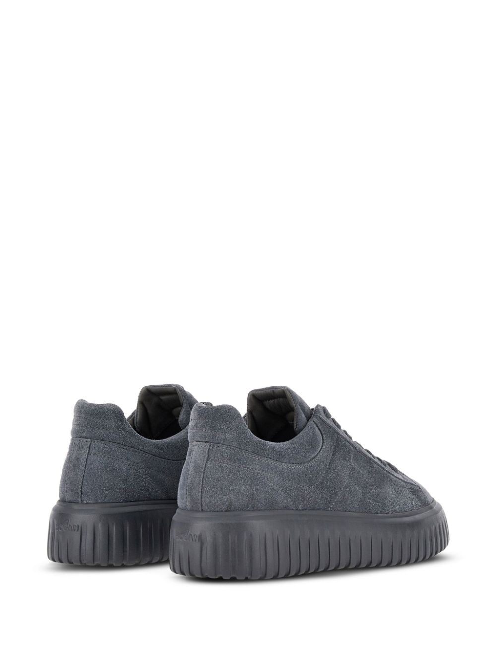 Shop Hogan H-stripes Suede Sneakers In Grey