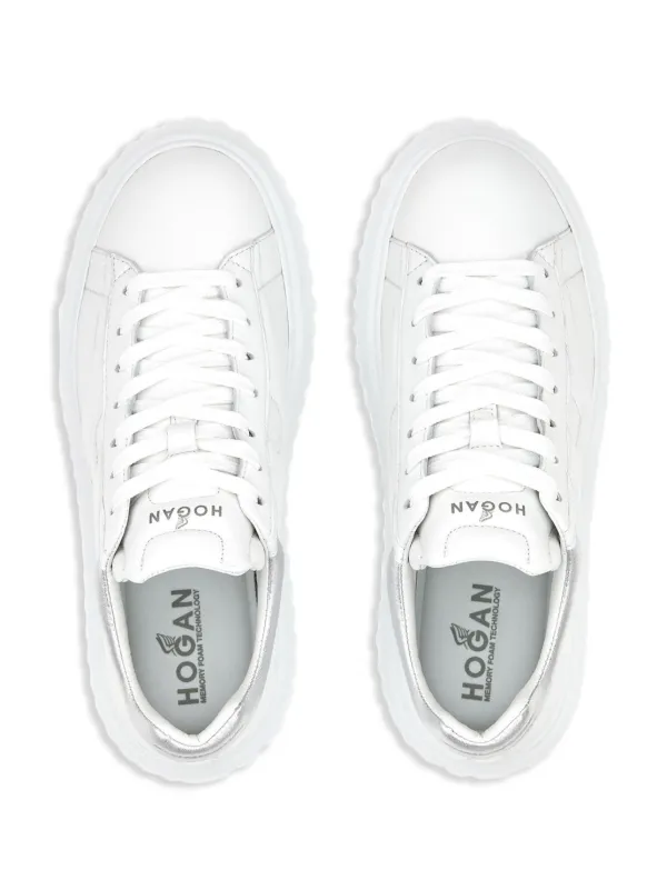 Hogan H-Stripes lace-up Leather Sneakers | White | FARFETCH